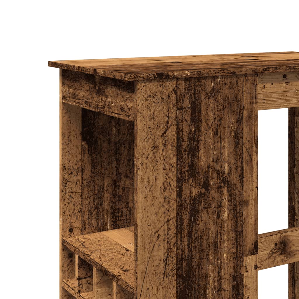 Tavolo Bar con Rastrelliera Antico 90x47,5x103,5 cm Multistrato | homemem39