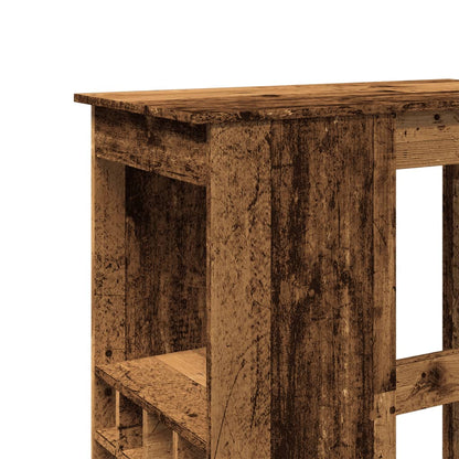 Tavolo Bar con Rastrelliera Antico 90x47,5x103,5 cm Multistrato | homemem39