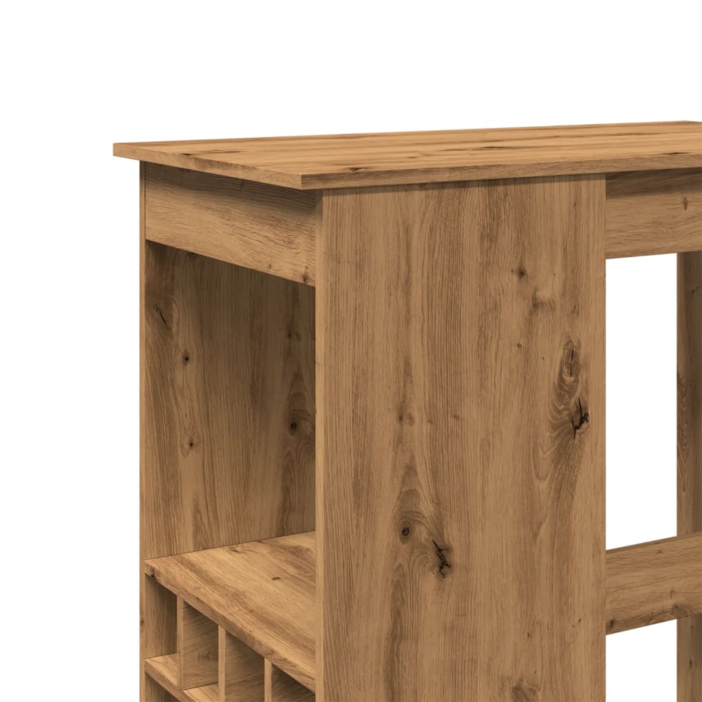Tavolo Bar con Rastrelliera Rovere 90x47,5x103,5 cm Multistrato | homemem39