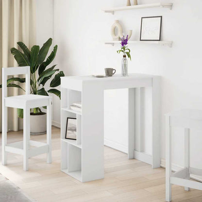 Tavolo Bar con Rastrelliera Bianco 102x50x103,5 cm Multistrato | homemem39