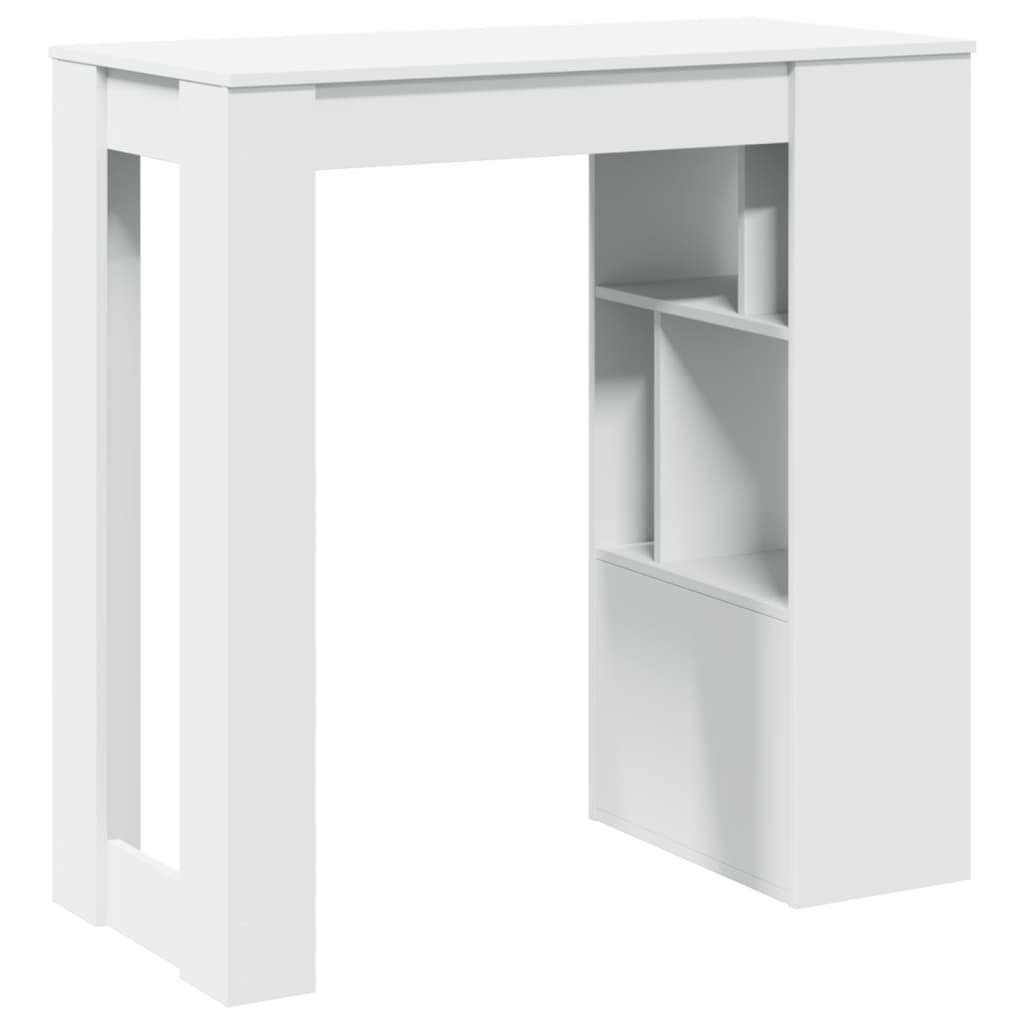 Tavolo Bar con Rastrelliera Bianco 102x50x103,5 cm Multistrato | homemem39