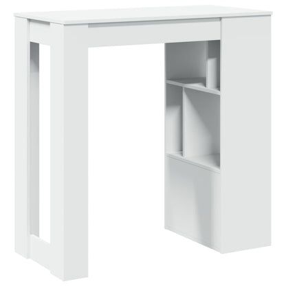 Tavolo Bar con Rastrelliera Bianco 102x50x103,5 cm Multistrato | homemem39