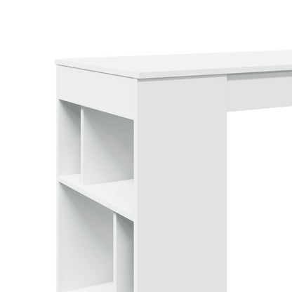 Tavolo Bar con Rastrelliera Bianco 102x50x103,5 cm Multistrato | homemem39