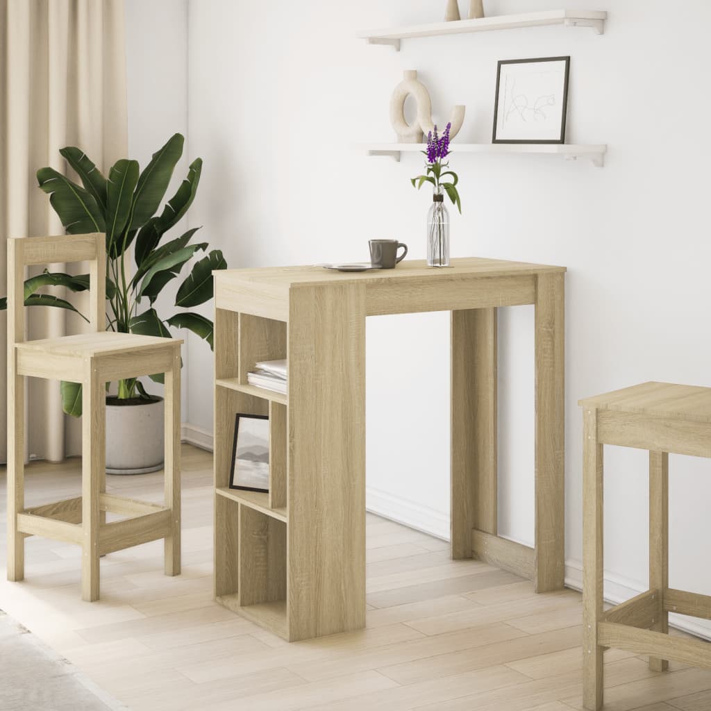 Tavolo Bar con Rastrelliera Sonoma 102x50x103,5 cm Multistrato | homemem39