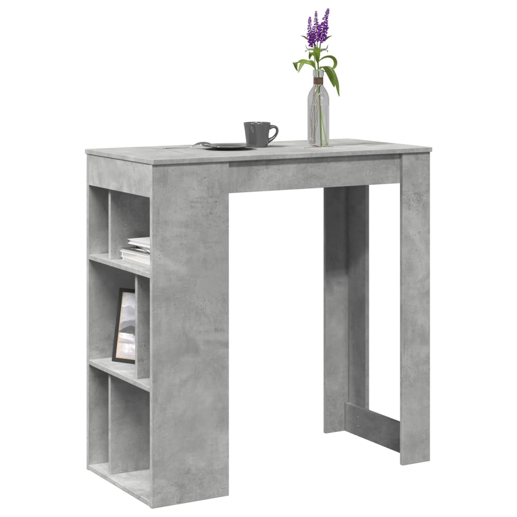 Tavolo Bar con Rastrelliera Grigio 102x50x103,5 cm Multistrato | homemem39