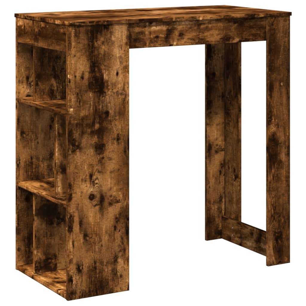 Tavolo Bar con Rastrelliera Rovere 102x50x103,5 cm Multistrato | homemem39