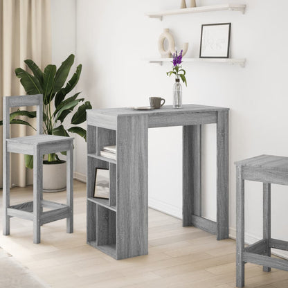 Tavolo Bar con Rastrelliera Grigio 102x50x103,5 cm Multistrato | homemem39