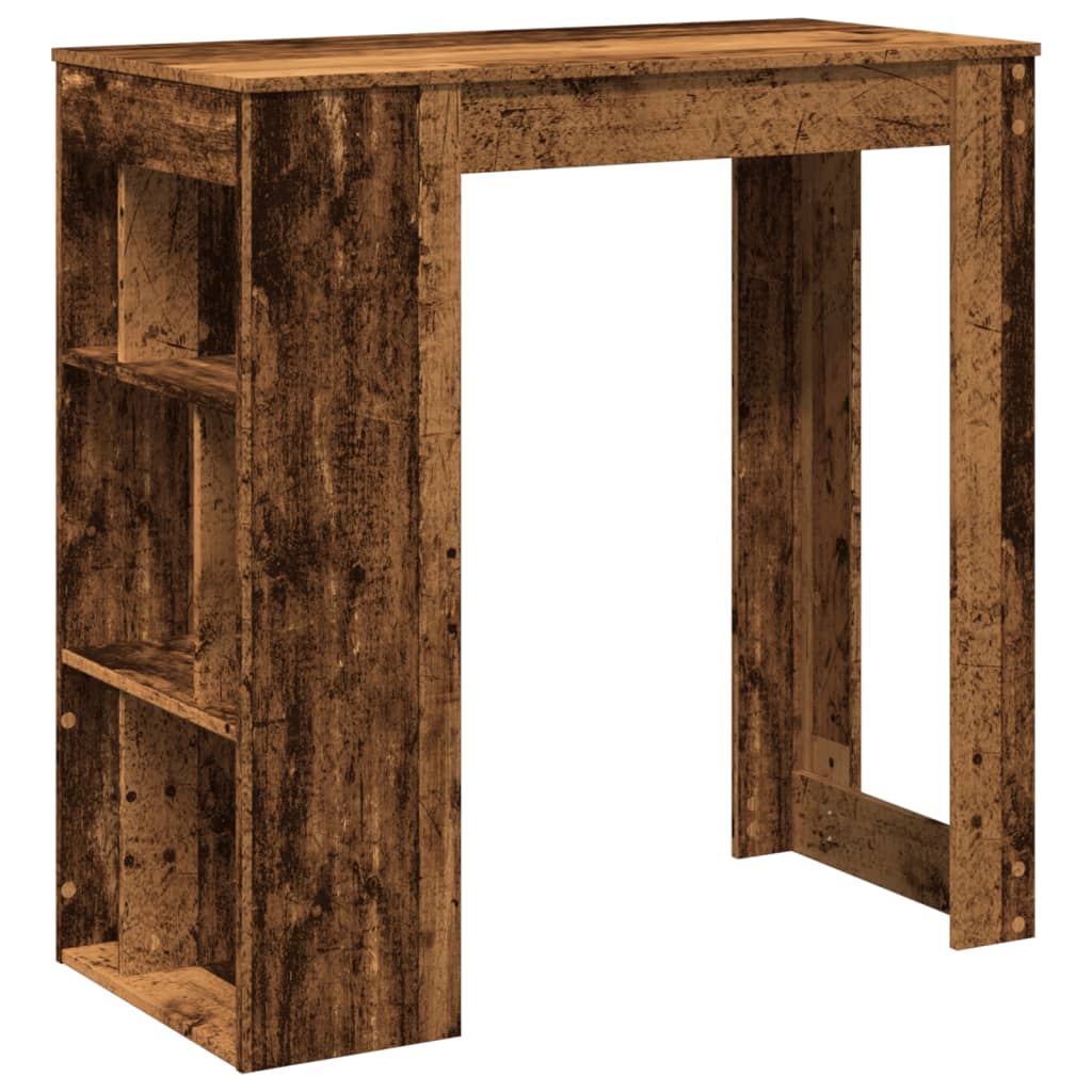Tavolo Bar con Rastrelliera Antico 102x50x103,5 cm Multistrato | homemem39