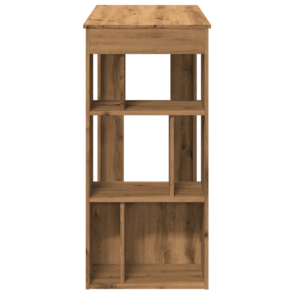 Tavolo Bar con Rastrelliera Rovere 102x50x103,5 cm Multistrato | homemem39