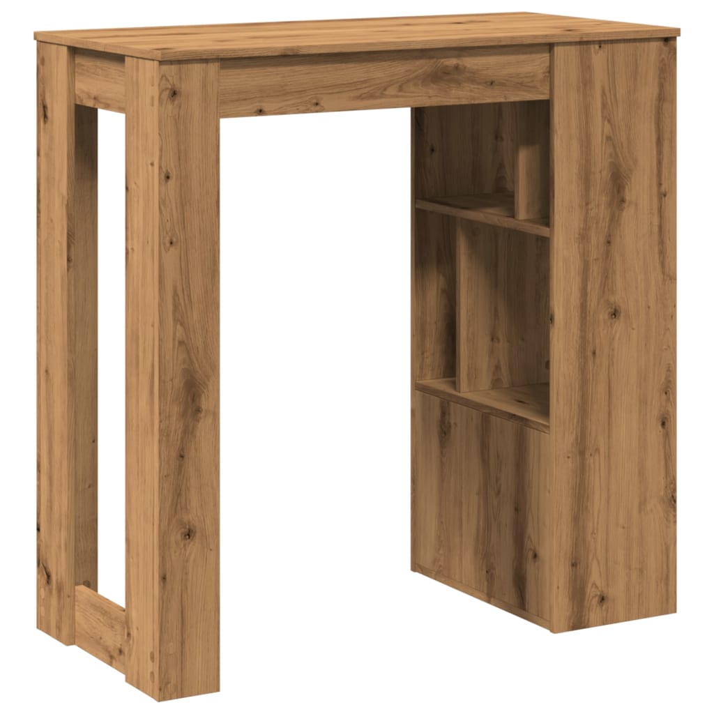 Tavolo Bar con Rastrelliera Rovere 102x50x103,5 cm Multistrato | homemem39