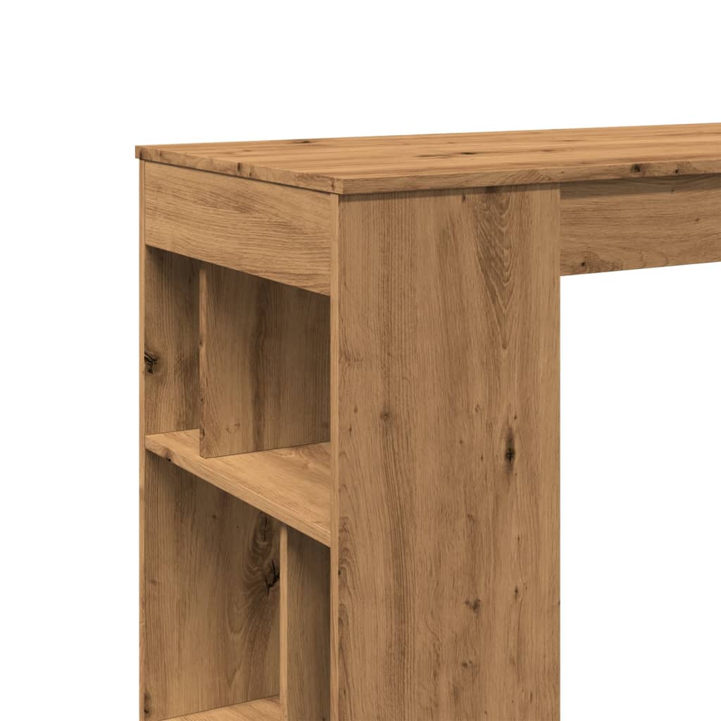 Tavolo Bar con Rastrelliera Rovere 102x50x103,5 cm Multistrato | homemem39