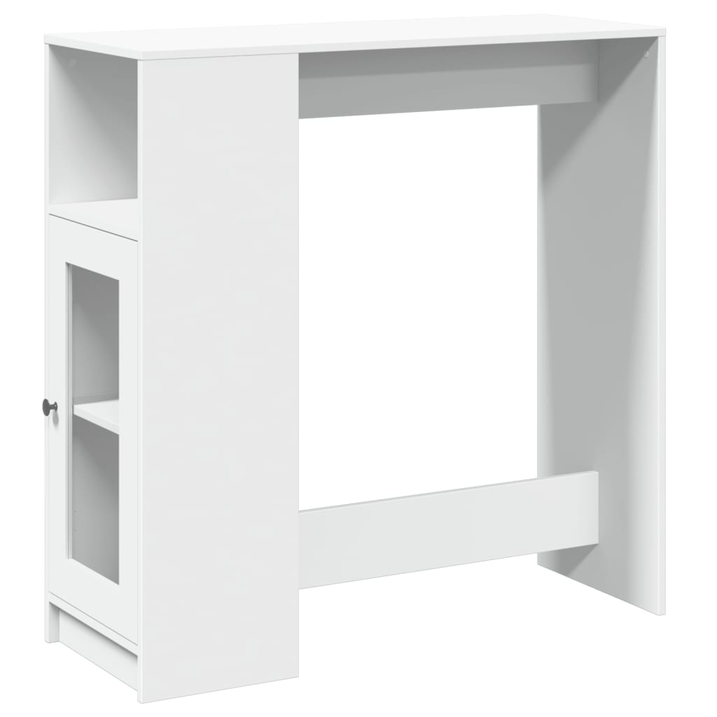 Tavolo Bar con Rastrelliera Bianco 101x40x103,5 cm Multistrato | homemem39