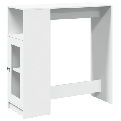 Tavolo Bar con Rastrelliera Bianco 101x40x103,5 cm Multistrato | homemem39