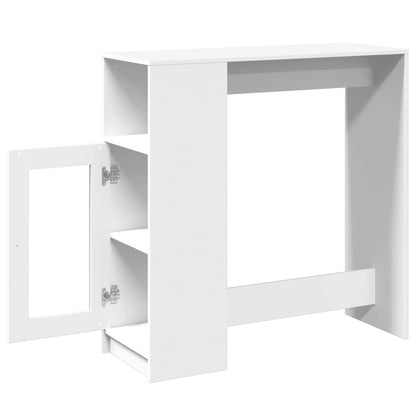 Tavolo Bar con Rastrelliera Bianco 101x40x103,5 cm Multistrato | homemem39