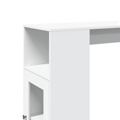 Tavolo Bar con Rastrelliera Bianco 101x40x103,5 cm Multistrato | homemem39