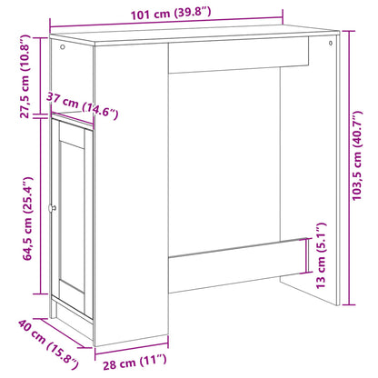 Tavolo Bar con Rastrelliera Bianco 101x40x103,5 cm Multistrato | homemem39