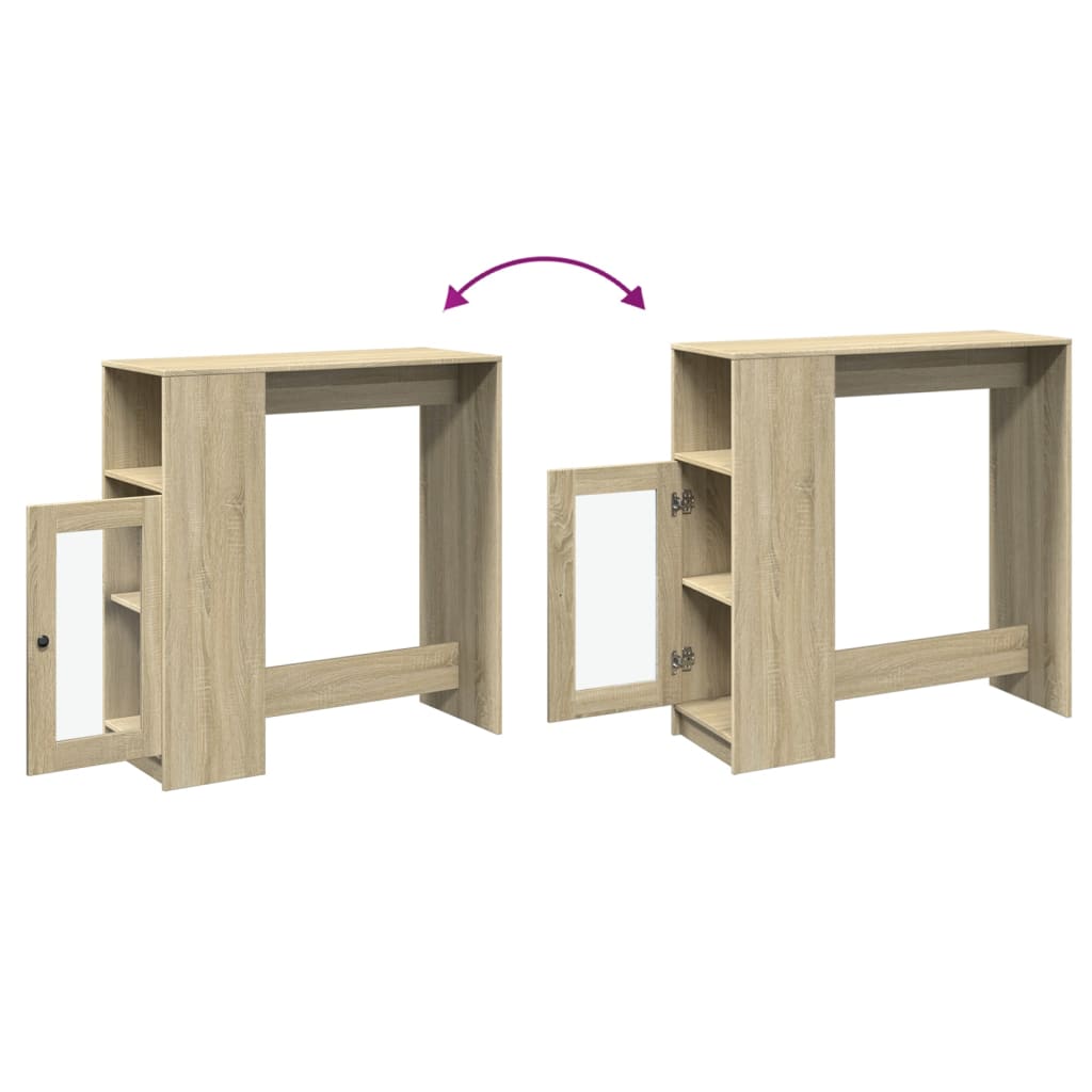 Tavolo Bar con Rastrelliera Sonoma 101x40x103,5 cm Multistrato | homemem39