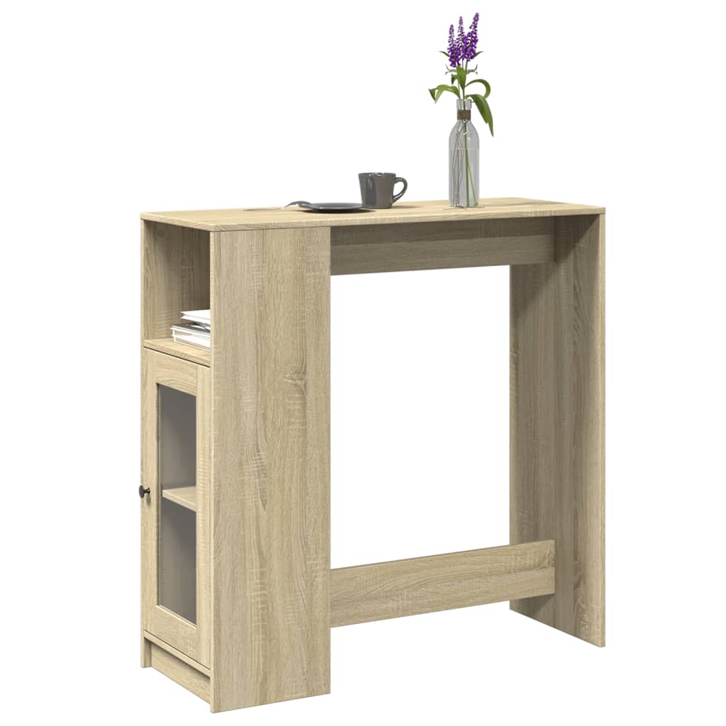 Tavolo Bar con Rastrelliera Sonoma 101x40x103,5 cm Multistrato | homemem39