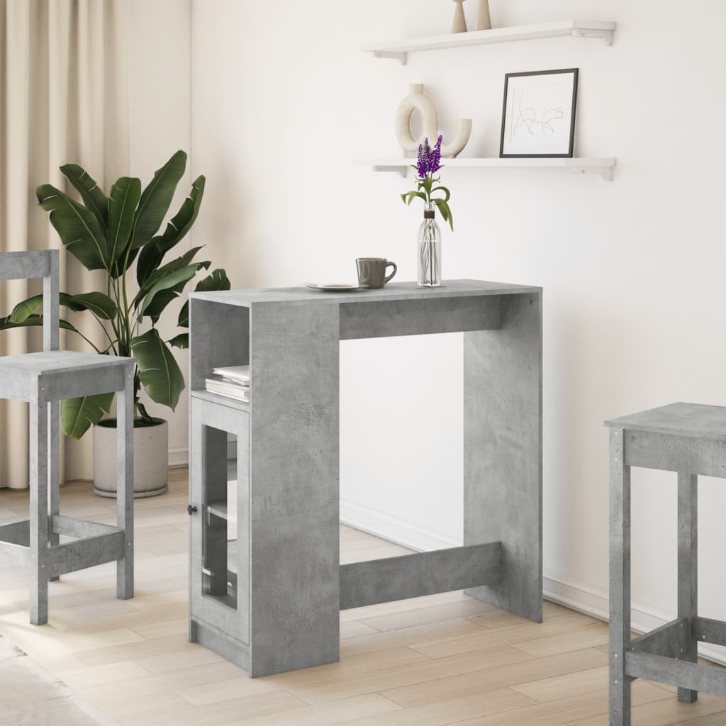 Tavolo Bar con Rastrelliera Grigio 101x40x103,5 cm Multistrato | homemem39
