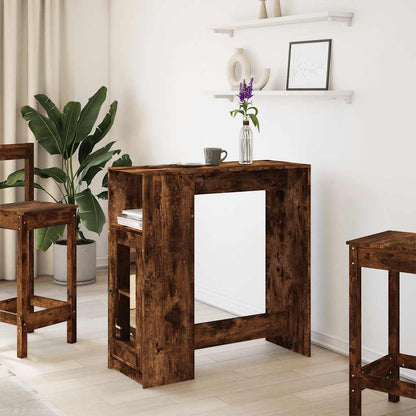 Tavolo Bar con Rastrelliera Rovere 101x40x103,5 cm Multistrato | homemem39