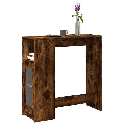 Tavolo Bar con Rastrelliera Rovere 101x40x103,5 cm Multistrato | homemem39