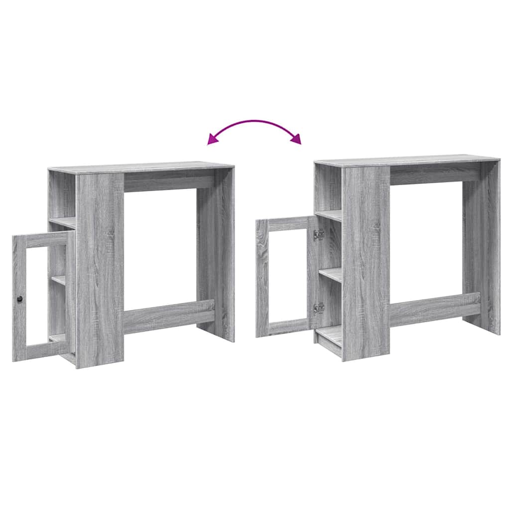 Tavolo Bar con Rastrelliera Grigio 101x40x103,5 cm Multistrato | homemem39
