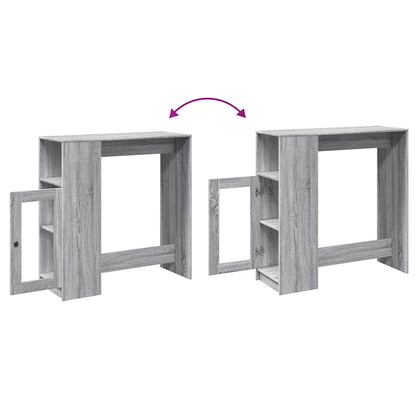 Tavolo Bar con Rastrelliera Grigio 101x40x103,5 cm Multistrato | homemem39