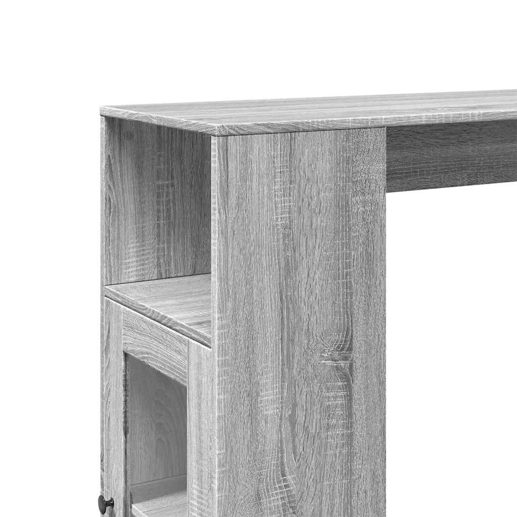 Tavolo Bar con Rastrelliera Grigio 101x40x103,5 cm Multistrato | homemem39