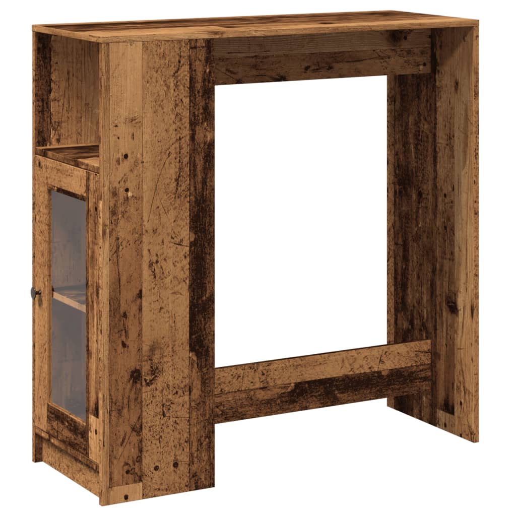 Tavolo Bar con Rastrelliera Antico 101x40x103,5 cm Multistrato | homemem39