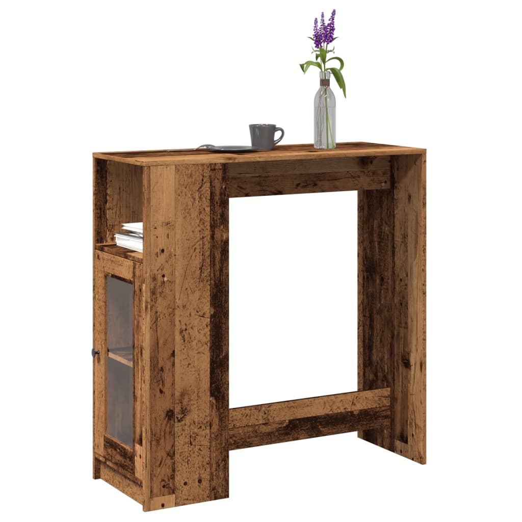 Tavolo Bar con Rastrelliera Antico 101x40x103,5 cm Multistrato | homemem39