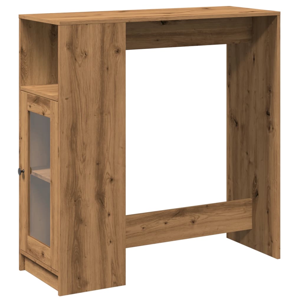 Tavolo Bar con Rastrelliera Rovere 101x40x103,5 cm Multistrato | homemem39