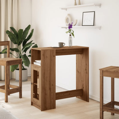 Tavolo Bar con Rastrelliera Rovere 101x40x103,5 cm Multistrato | homemem39