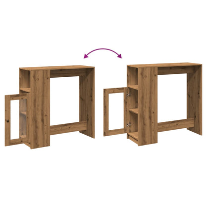 Tavolo Bar con Rastrelliera Rovere 101x40x103,5 cm Multistrato | homemem39