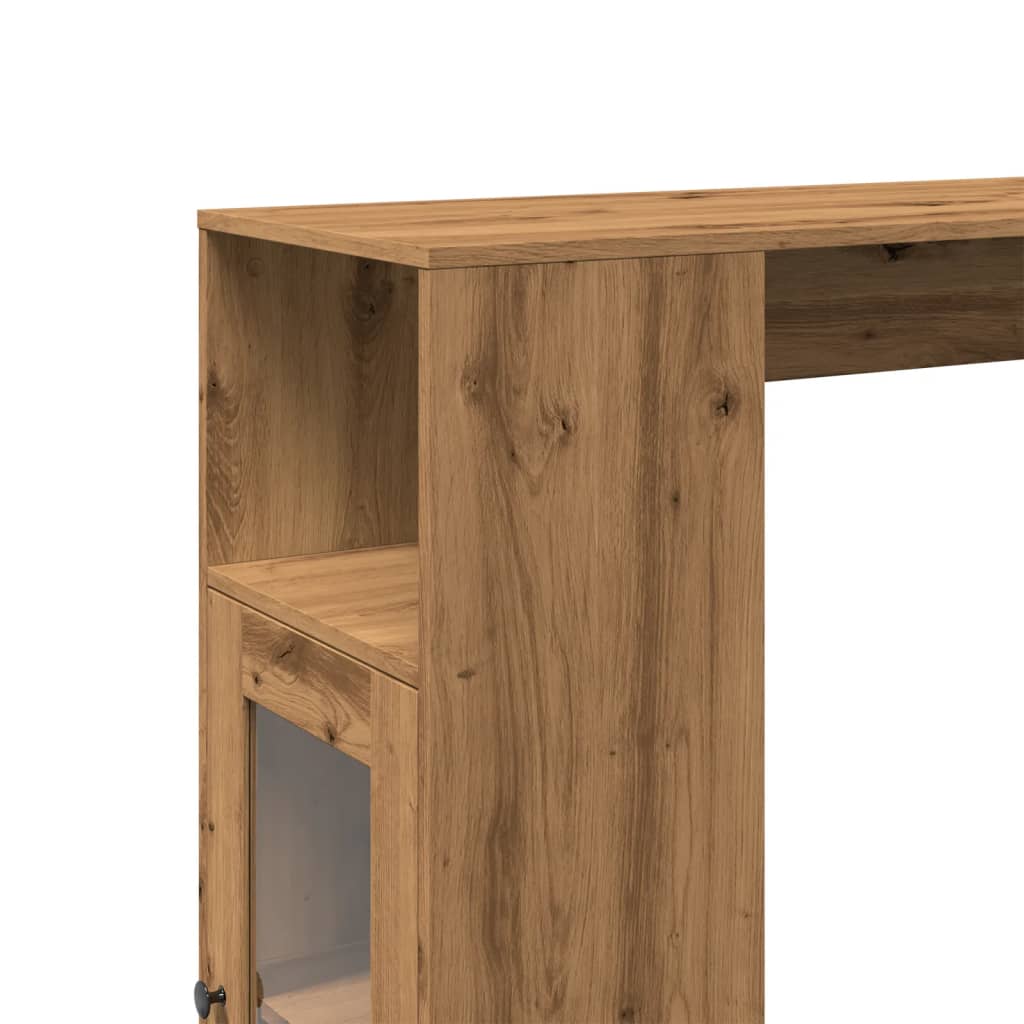Tavolo Bar con Rastrelliera Rovere 101x40x103,5 cm Multistrato | homemem39