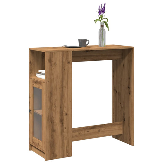 Tavolo Bar con Rastrelliera Rovere 101x40x103,5 cm Multistrato | homemem39