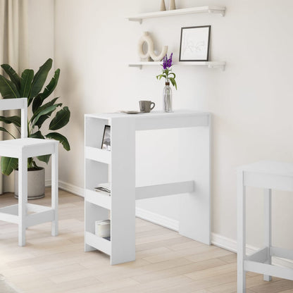 Tavolo Bar con Rastrelliera Bianco 90x40x103,5 cm Multistrato | homemem39