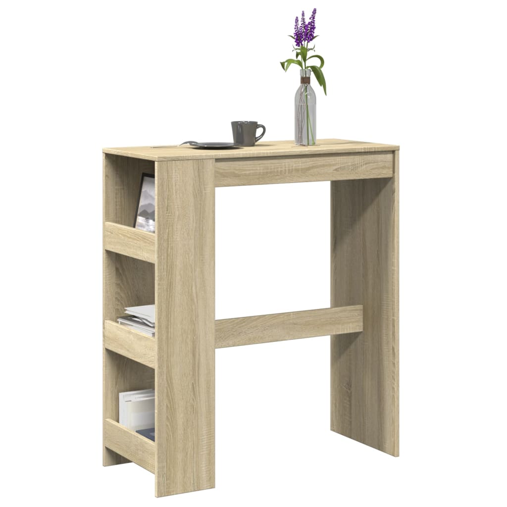 Tavolo Bar con Rastrelliera Sonoma 90x40x103,5 cm Multistrato | homemem39