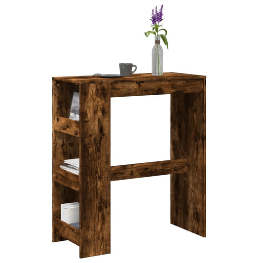 Tavolo Bar con Rastrelliera Rovere 90x40x103,5 cm Multistrato | homemem39