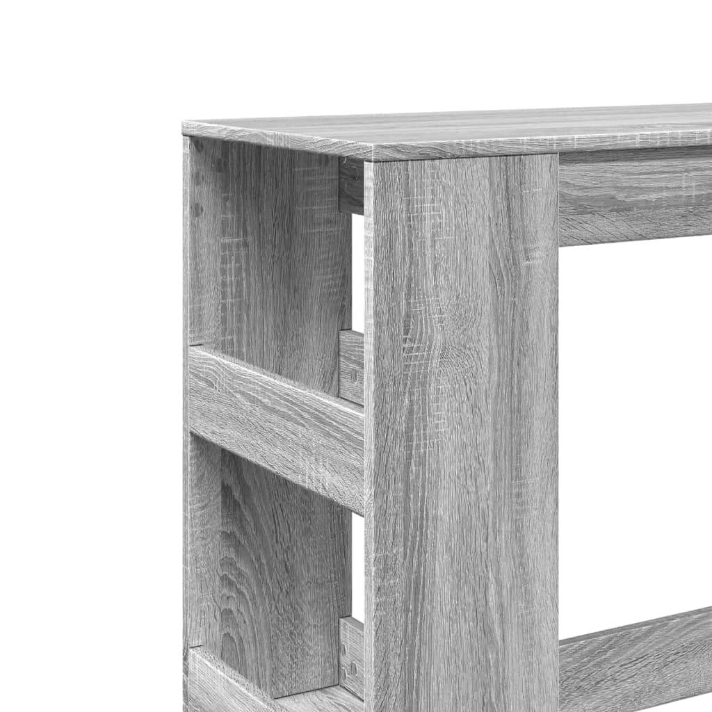 Tavolo Bar con Rastrelliera Grigio 90x40x103,5 cm Multistrato | homemem39