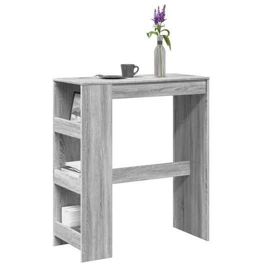Tavolo Bar con Rastrelliera Grigio 90x40x103,5 cm Multistrato | homemem39