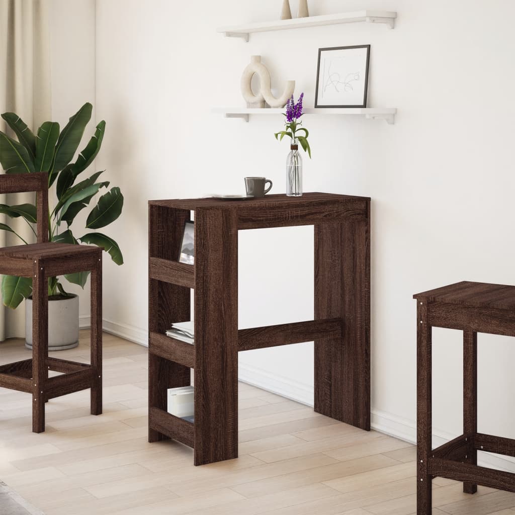 Tavolo Bar con Rastrelliera Marrone 90x40x103,5 cm Multistrato | homemem39