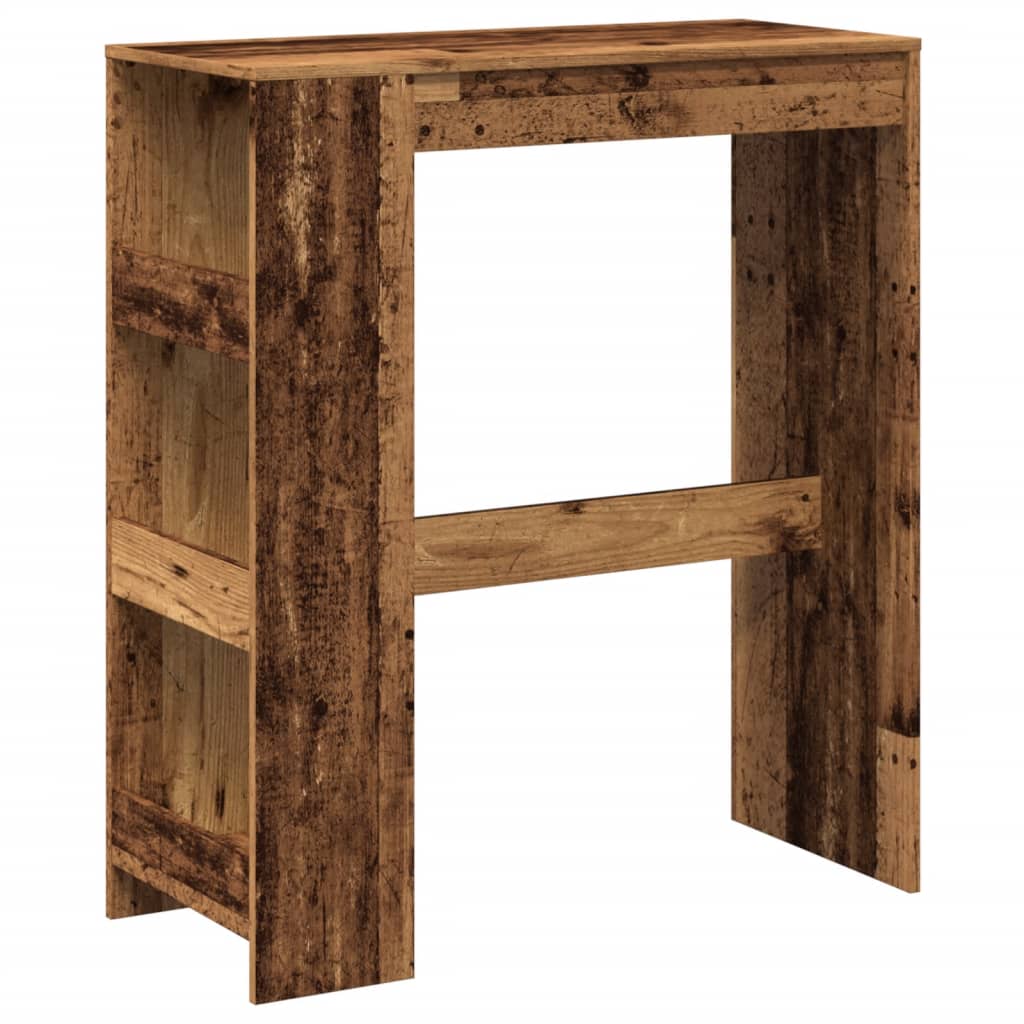 Tavolo Bar con Rastrelliera Antico 90x40x103,5 cm Multistrato