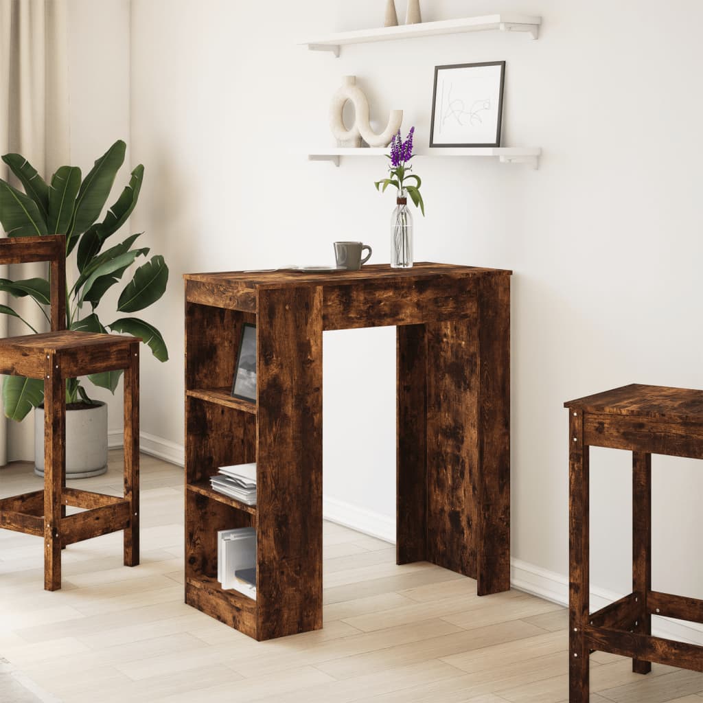 Tavolo Bar con Rastrelliera Rovere 95x47x103,5 cm Multistrato | homemem39
