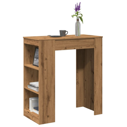 Tavolo Bar con Rastrelliera Rovere 95x47x103,5 cm Multistrato | homemem39