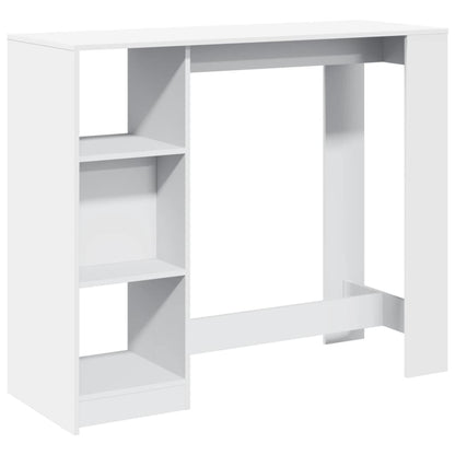 Tavolo Bar con Ripiano Bianco 124x46x103,5 cm in Truciolato | homemem39