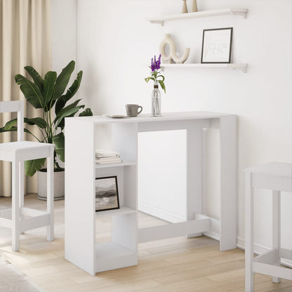 Tavolo Bar con Ripiano Bianco 124x46x103,5 cm in Truciolato | homemem39