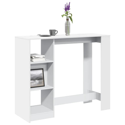 Tavolo Bar con Ripiano Bianco 124x46x103,5 cm in Truciolato | homemem39