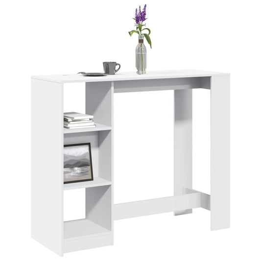 Tavolo Bar con Ripiano Bianco 124x46x103,5 cm in Truciolato | homemem39