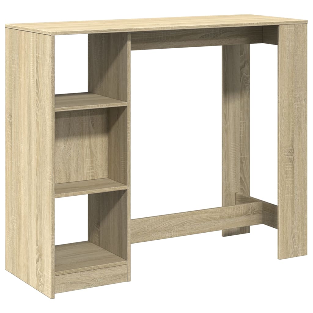 Tavolo Bar con Ripiano Rovere Sonoma 124x46x103,5cm Multistrato | homemem39