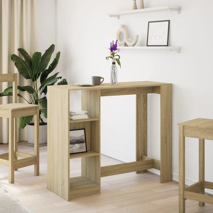 Tavolo Bar con Ripiano Rovere Sonoma 124x46x103,5cm Multistrato | homemem39